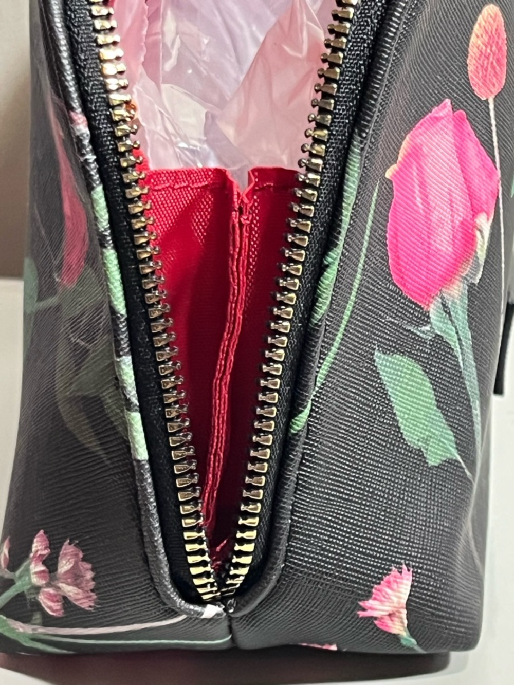 Ted Baker Black Floral Cosmetic Pouch - Picture 8 of 10